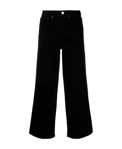 Totême Cropped Wide-leg Jeans In Black