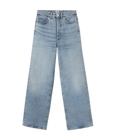 Totême Cropped Wide-leg Jeans In Blue