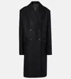 Totême Double-breasted Mid-length Tailored Overcoat In Black