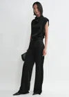 Totême Cuff-slit Trousers Black In Black