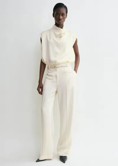 Totême Cuff-slit Trousers Macadamia