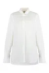Totême Curved Hem Buttoned Shirt In White