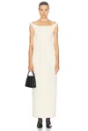 Totême Curved Off-shoulder Dress Eggnog In Eggnog