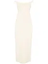 Totême Curved Off-shoulder Dress Eggnog In Neutrals