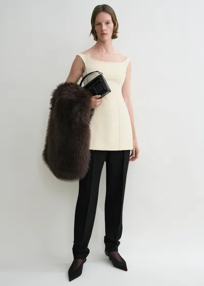 TOTÊME CURVED OFF-SHOULDER TOP EGGNOG