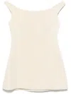 Totême Curved Off-shoulder Top Eggnog In Yellow