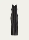Totême Curved Rib Tank Midi Dress In Black
