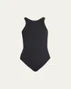 Totême Curved Rib One-piece Swimsuit In Black