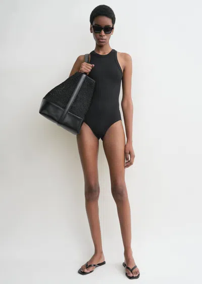 Totême Curved Rib Swimsuit Black