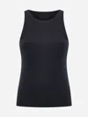 Totême 'espera' Black U Neck Rib Tank Top In Stretch Cotton Woman Toteme In Black