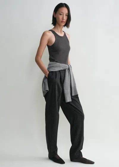 Totême Curved Rib Tank Charcoal Melange In Grey
