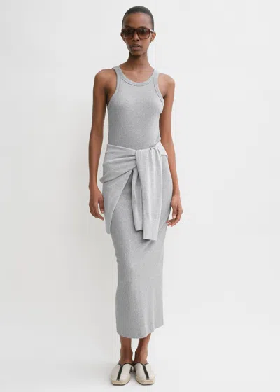 Totême Curved Rib Tank Dress Grey Melange