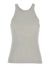 TOTÊME GREY TANK TOP WITH U NECKLINE IN RIBBED COTTON WOMAN