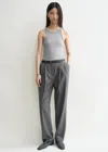 Totême Grey Tank Top With U Neckline In Ribbed Cotton Woman In Grey Melange