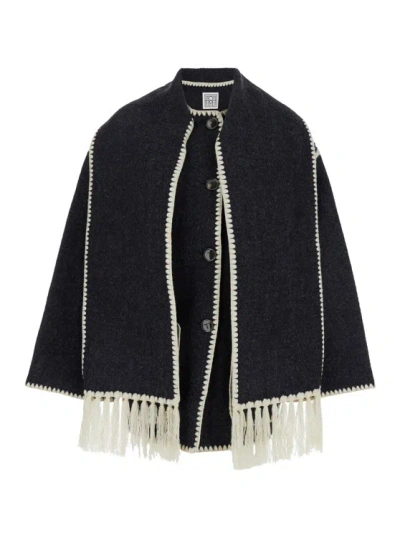 Totême Embroidered Scarf Jacket In Grey