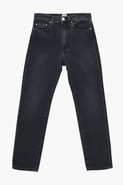 Totême Dark Wash Regular Fit Jeans 16cm In 黑色