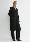 Totême Deep Pleat Coat In Black