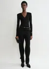Totême Deep V-neck Top Black In Black