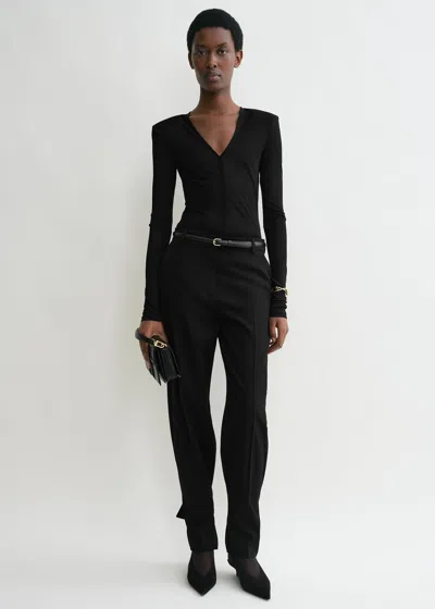 Totême Deep V-neck Top Black