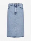 Totême Toteme Organi Cotton Denim Midi Skirt In Clear Blue