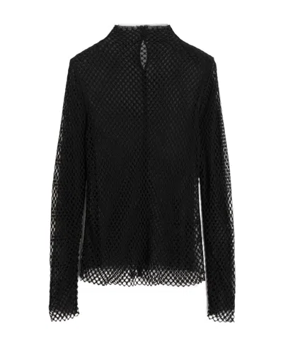 Totême Diamond-lace Sheer Top In Black