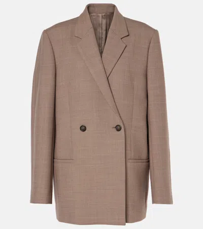 Totême Double-breasted Blazer In Brown