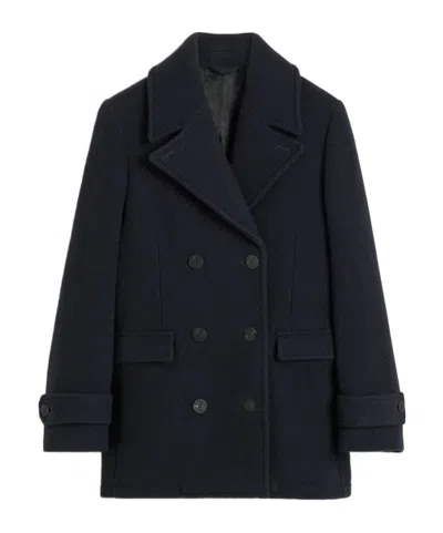 Totême Double Breasted Coat In Black