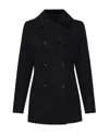 Totême Double-breasted Organic Cotton Jacket In Black