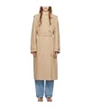 Totême Toteme Main Cotton Long Trench Coat In Brown