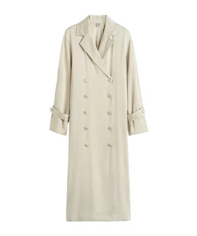 Totême Double-breasted Trench Coat In Nude