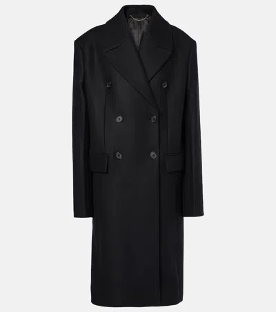 Totême Double-breasted Wool-blend Coat In Black
