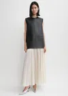 Totême Double-faced Leather Top Black In Black