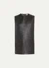 Totême Double-faced Leather Top Black In Black