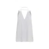 Totême Double-halter White Silk Top