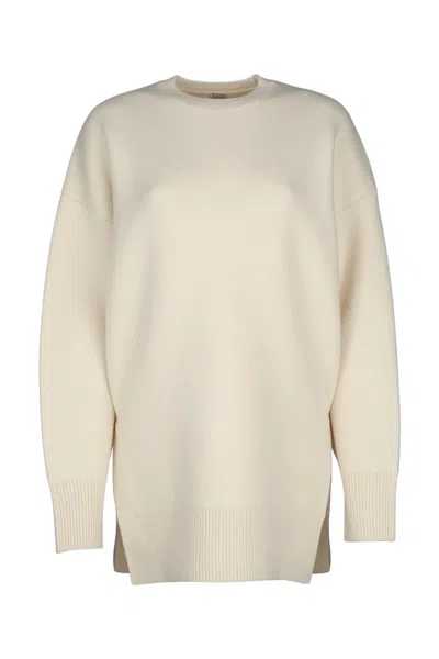 Totême Double-knit Pullover In White