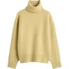Totême Double-knit Wool-cashmere Turtleneck Top In Nude