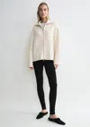 Totême Double-knit Zip Sweater Off White In Off White