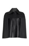 Totême Double Leather Cape In Black