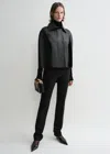 Totême Double Leather Cape In Black