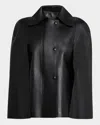 Totême Double Leather Cape In Black