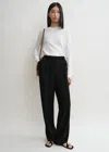 Totême Double-pleat Summer Trousers Black In Black