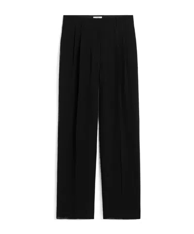 Totême Double-pleated Straight Pants In Black