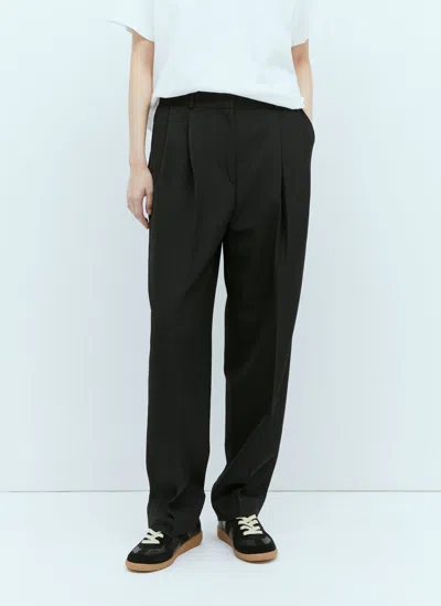 Totême Double-pleated Tailored Pants In Black