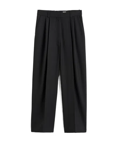 Totême Pleated Tailored Trousers In Charcoal Melange 019