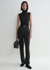 Totême Double-pleated Tailored Trousers Charcoal Melange In Charcoal Melange