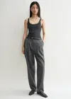 Totême Double-pleated Tailored Trousers Grey Melange In Grey Melange