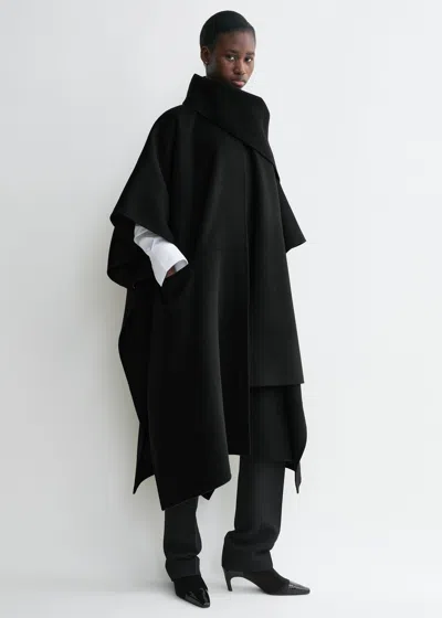 Totême Doublé Scarf Coat Black