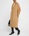 Totême Toteme Double Face Wool Cocoon Coat In Medium Brown
