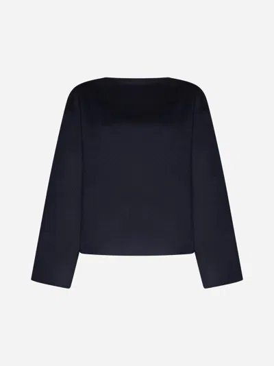 Totême Double Wool Top In Navy