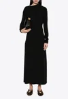 Totême Draped Asymmetric Midi Dress In Black